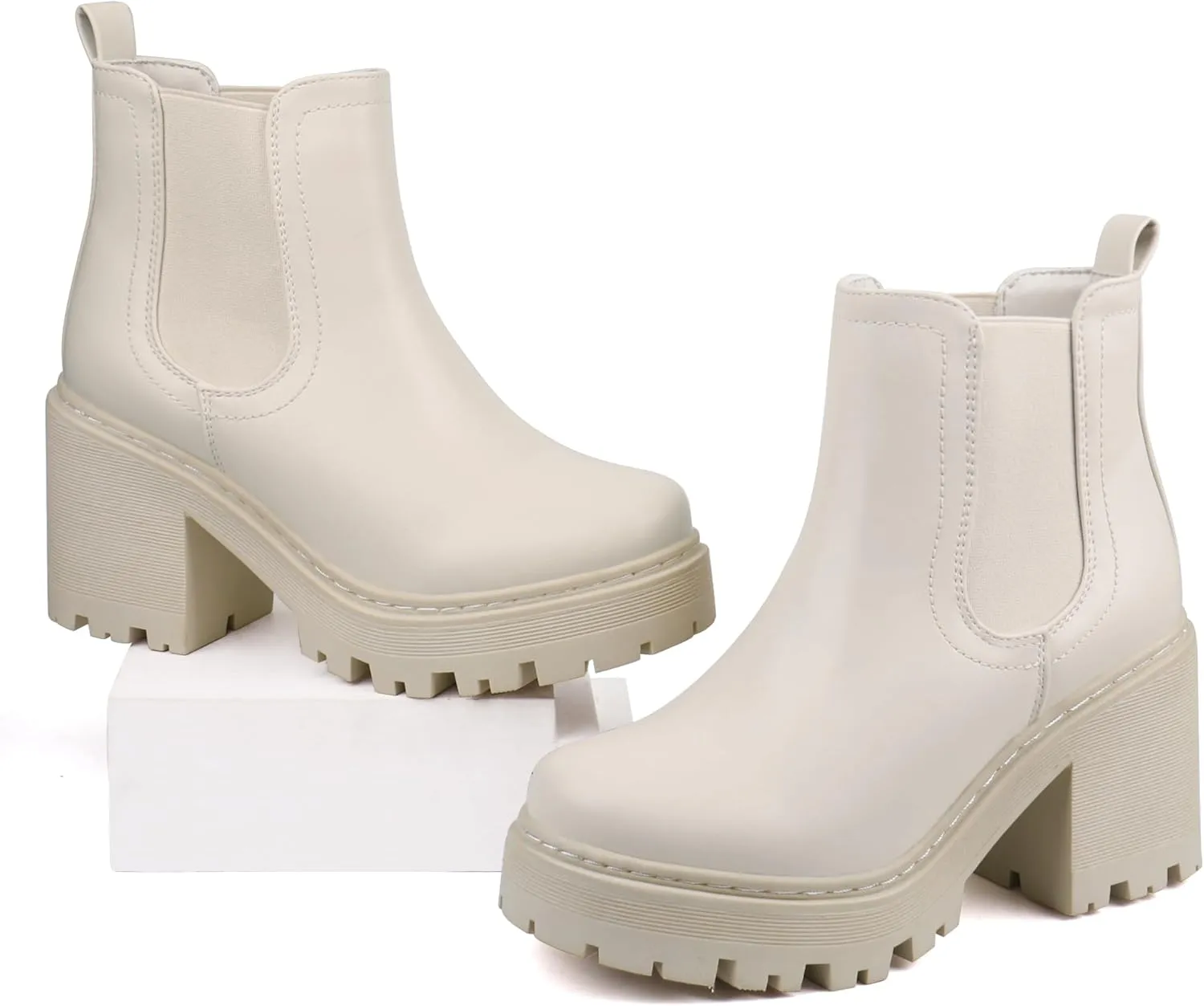 firelli Women Fashion Chelsea Boots Platform Boots Classic Ankle Booties
