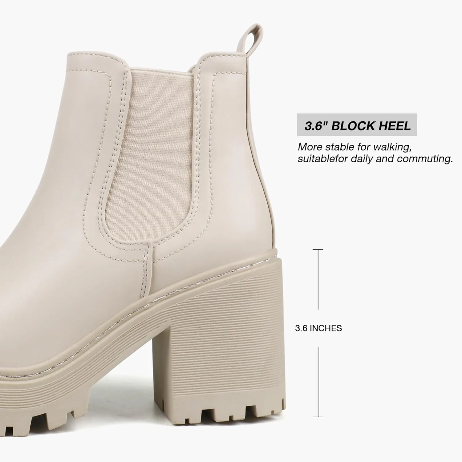 firelli Women Fashion Chelsea Boots Platform Boots Classic Ankle Booties