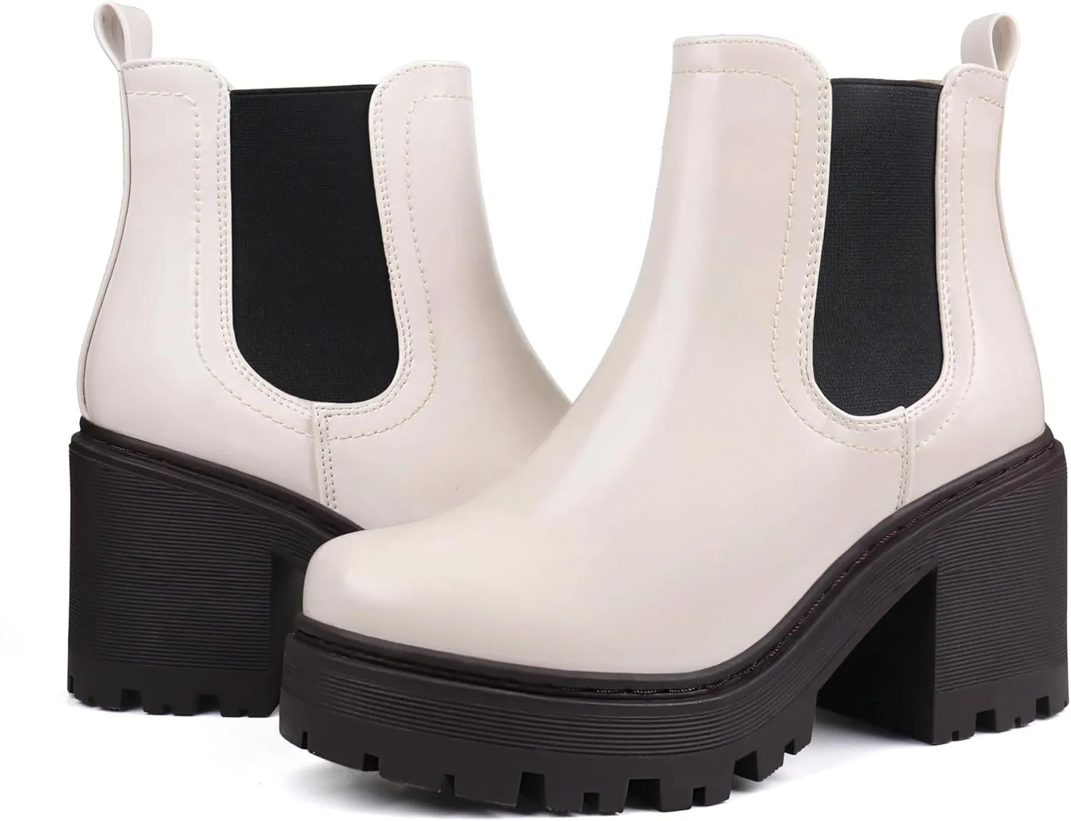 firelli Women Fashion Chelsea Boots Platform Boots Classic Ankle Booties