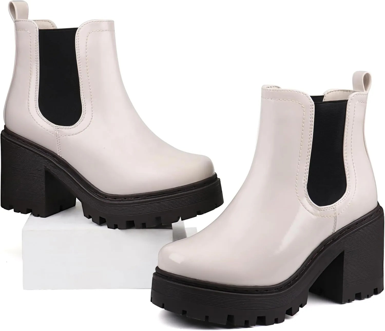 firelli Women Fashion Chelsea Boots Platform Boots Classic Ankle Booties