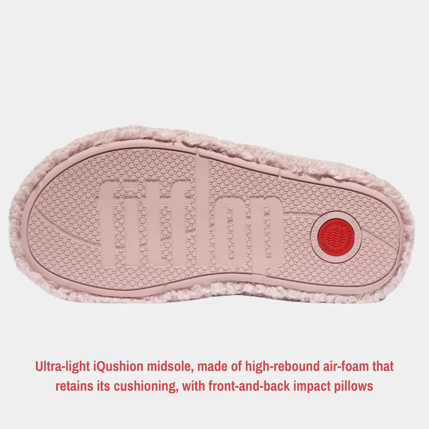 FitFlop iQushion D Luxe Padded Teddy Slipper Mules - Women's Fluffy Cozy House Shoes, Indoor Outdoor Slippers with Arch Support, Ultra Light Cushioning, Slip Resistant Rubber Sole