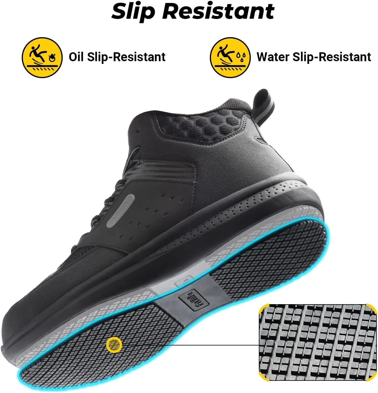 FitVille Wide Work Boots for Men Composite Toe Work Safety Shoes Slip-Resistant Work Boots Waterproof Lightweight - SteelCore