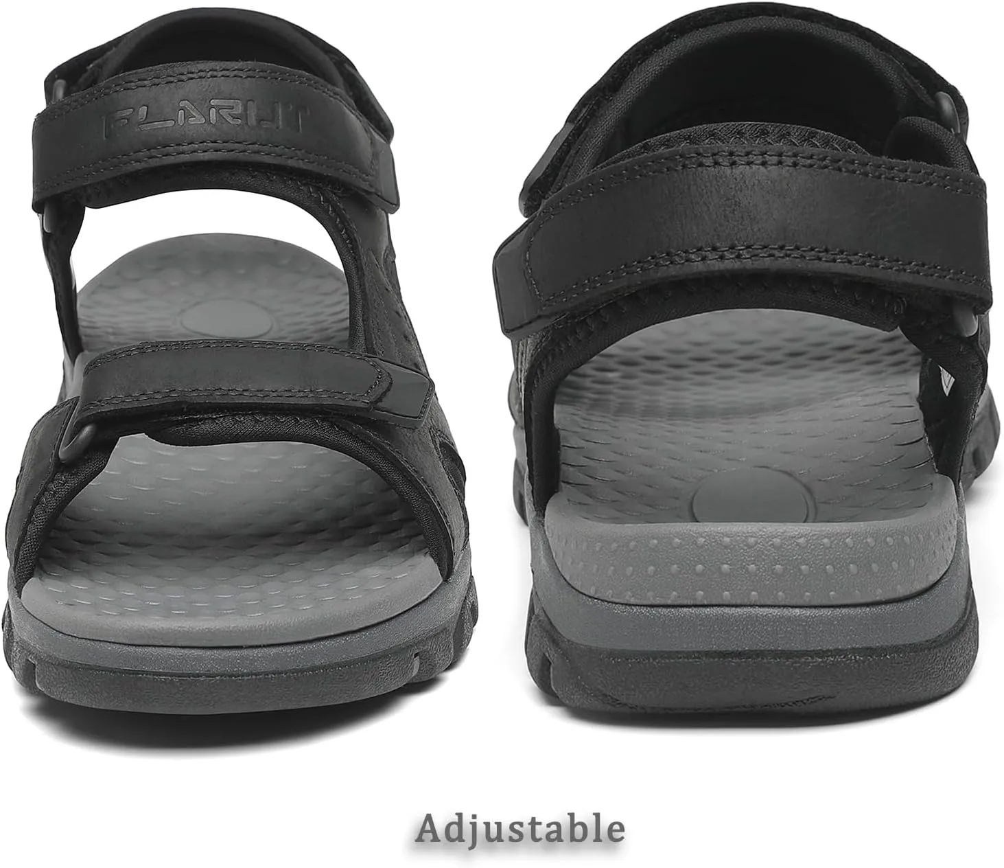 FLARUT Men's Athletic Sandals Sport Outdoor Hiking Sandals Open Toe Leather Walking Sandals Beach Water Shoes