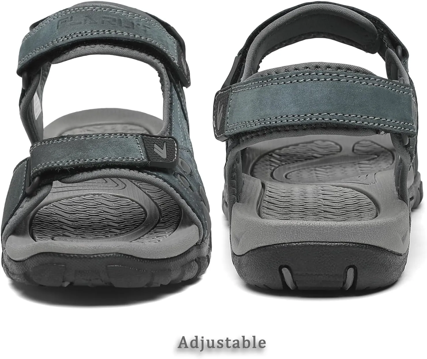 FLARUT Men's Athletic Sandals Sport Outdoor Hiking Sandals Open Toe Leather Walking Sandals Beach Water Shoes