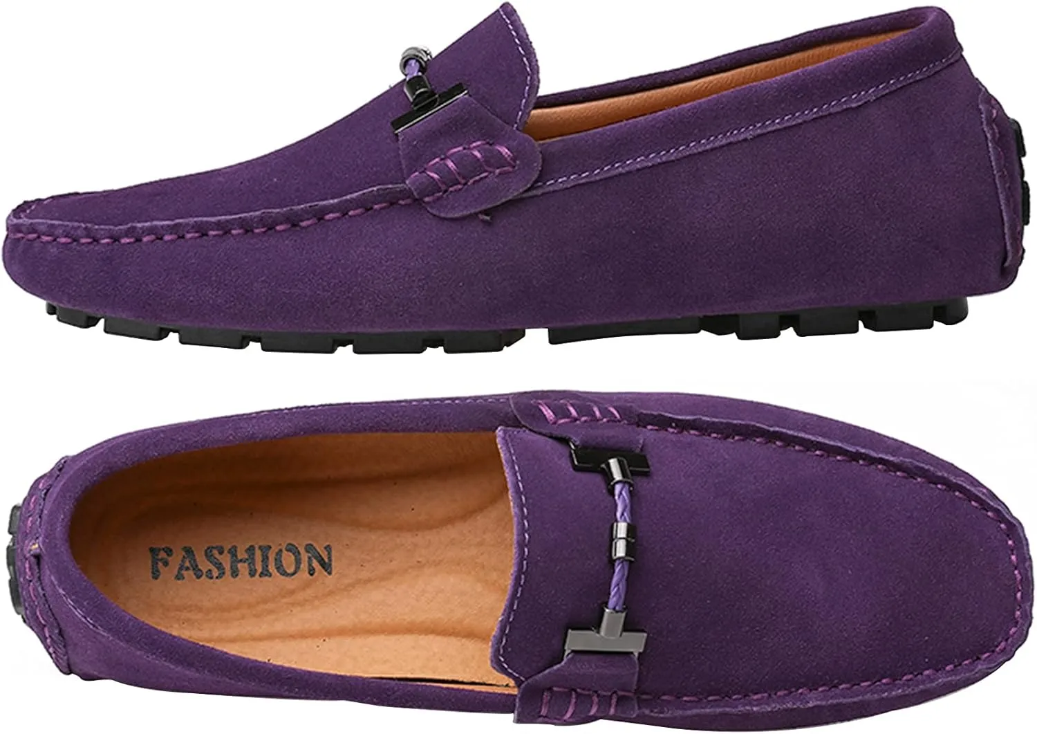 Flat Loafer for Men Suede Leather Slip-on Dress Driving Moccasins Casual Boat Shoes