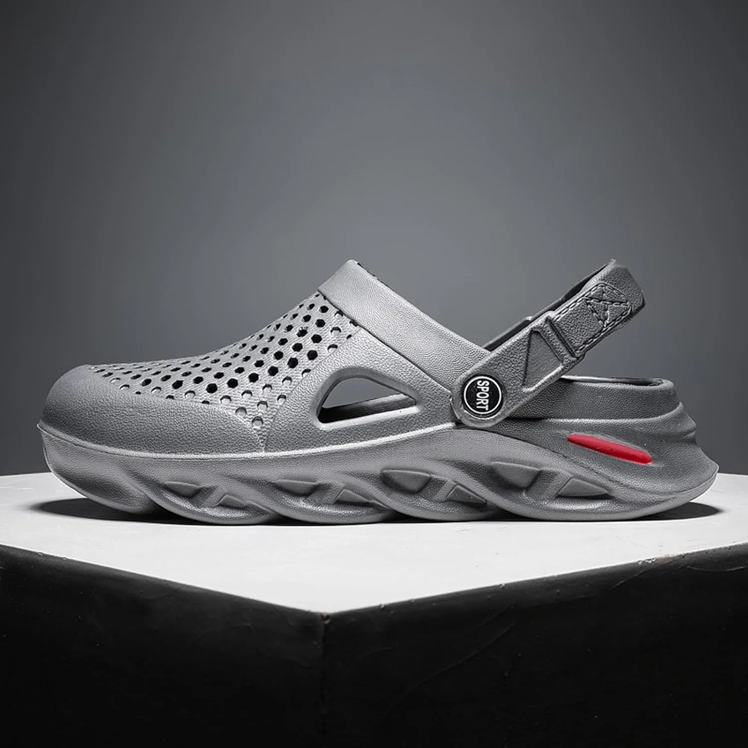 FLIOZY Mens Casual Sandals Breathable Mesh Walking Mules Sneakers Open Back Slip On Shoes Quick-Dry Slippers