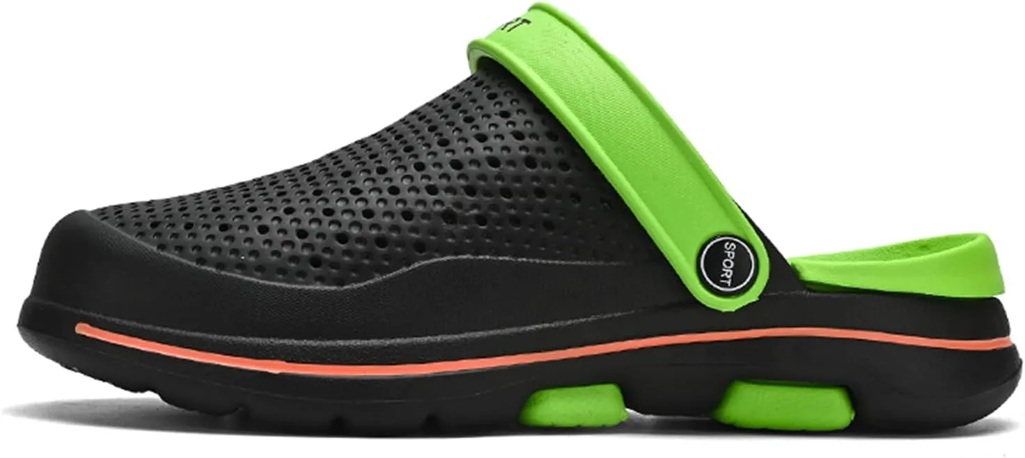 FLIOZY Mens Casual Sandals Breathable Mesh Walking Mules Sneakers Open Back Slip On Shoes Quick-Dry Slippers