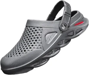 FLIOZY Mens Casual Sandals Breathable Mesh Walking Mules Sneakers Open Back Slip On Shoes Quick-Dry Slippers