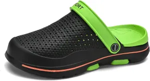 FLIOZY Mens Casual Sandals Breathable Mesh Walking Mules Sneakers Open Back Slip On Shoes Quick-Dry Slippers