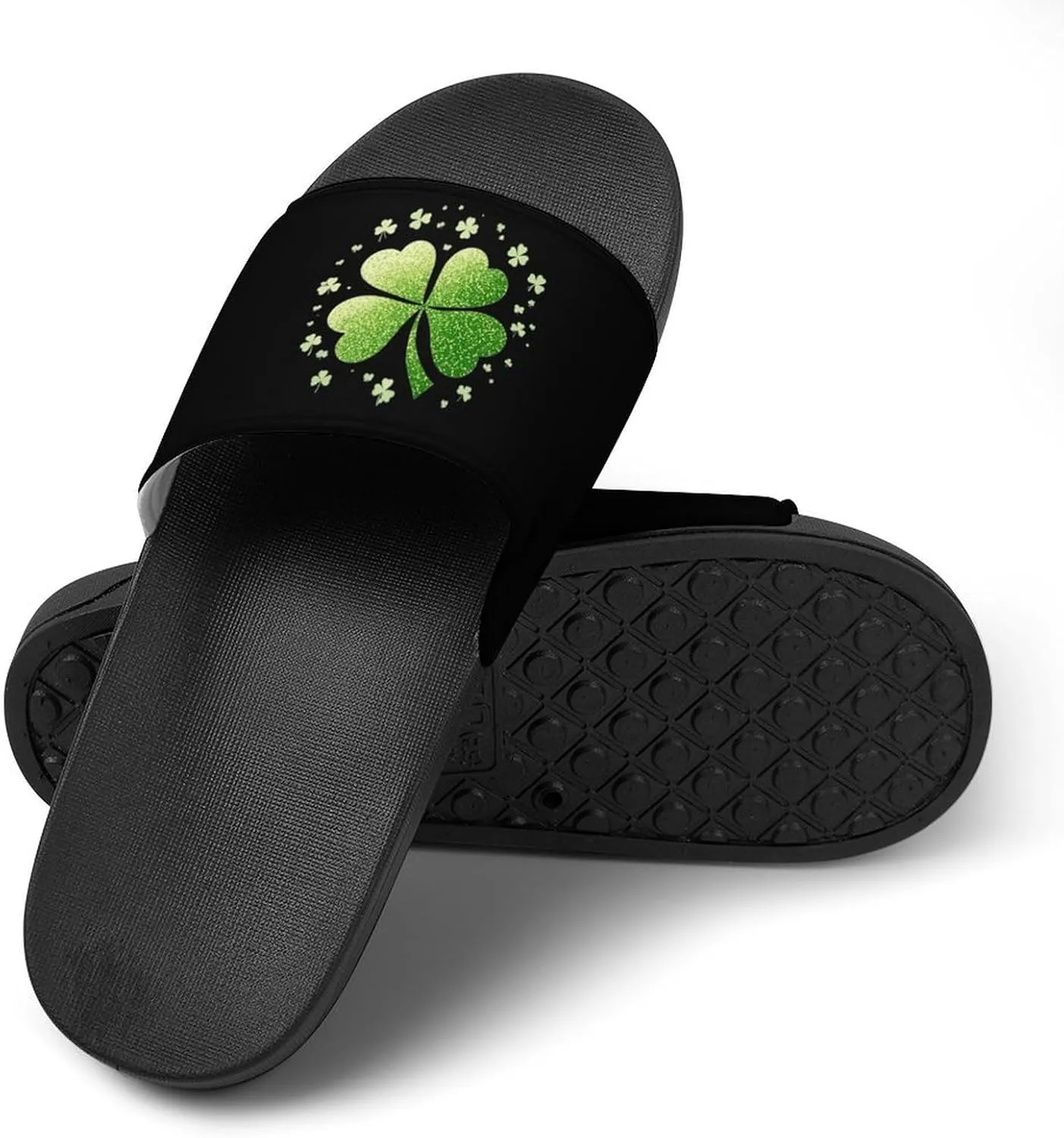 Four Leaf Clover Funny House Sandals Non Slip Shower Slippers Quick Drying Bathroom Shoes for Women Men