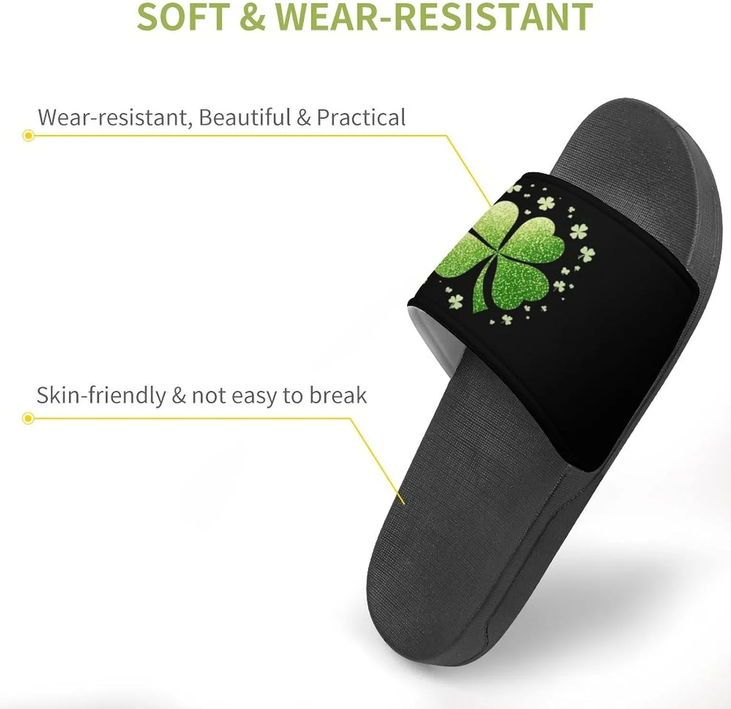 Four Leaf Clover Funny House Sandals Non Slip Shower Slippers Quick Drying Bathroom Shoes for Women Men