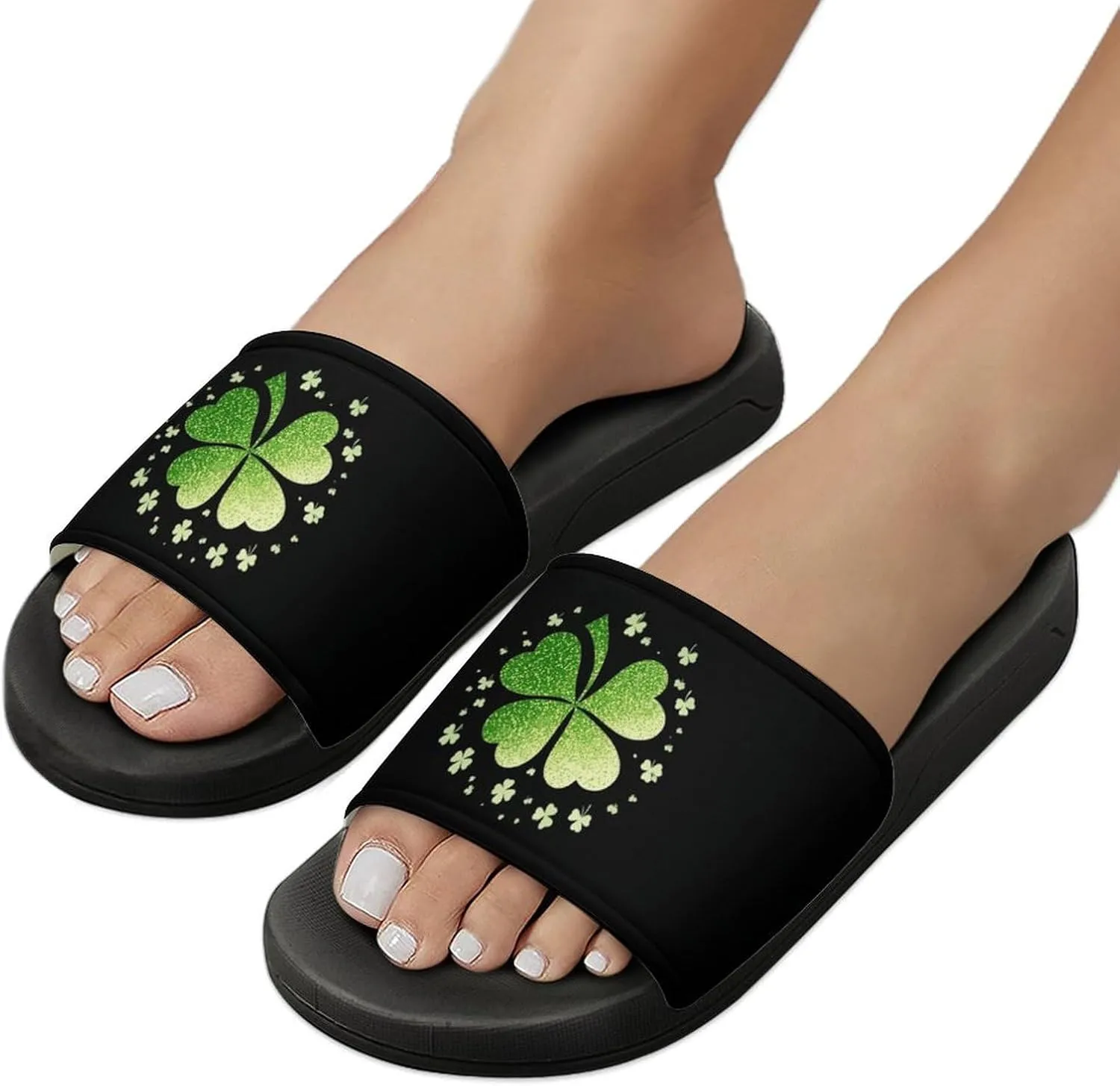 Four Leaf Clover Funny House Sandals Non Slip Shower Slippers Quick Drying Bathroom Shoes for Women Men