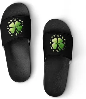 Four Leaf Clover Funny House Sandals Non Slip Shower Slippers Quick Drying Bathroom Shoes for Women Men