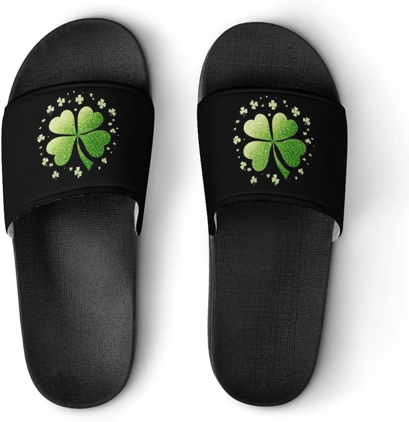 Four Leaf Clover Funny House Sandals Non Slip Shower Slippers Quick Drying Bathroom Shoes for Women Men