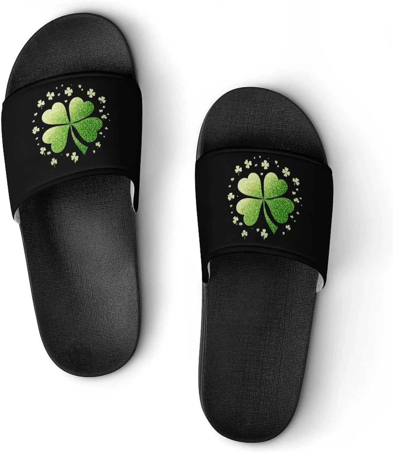 Four Leaf Clover Funny House Sandals Non Slip Shower Slippers Quick Drying Bathroom Shoes for Women Men