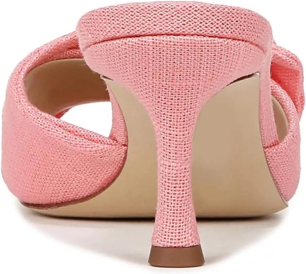 FOWT Women Graceful Pearl Bowknot Open Toe Slip On Slide Sandals Comfortable Low Heel Summer Party Casual Slippers Size 4-16 US