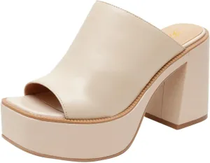 FOWT Women Open Toe Block High Heel Platform Mules Slip On Fashion Party Evening Dressy Slipper Shoes Size 4-16 US