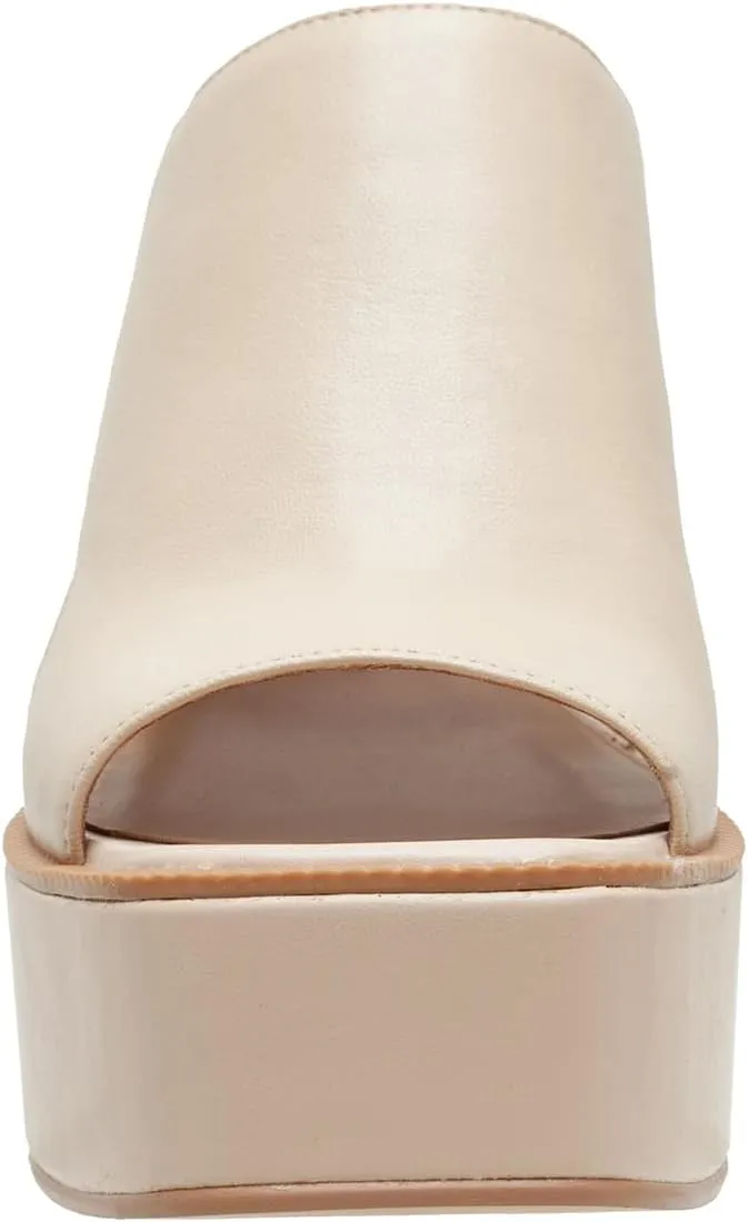 FOWT Women Open Toe Block High Heel Platform Mules Slip On Fashion Party Evening Dressy Slipper Shoes Size 4-16 US