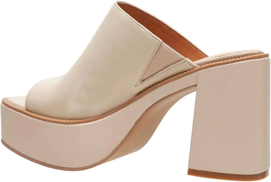 FOWT Women Open Toe Block High Heel Platform Mules Slip On Fashion Party Evening Dressy Slipper Shoes Size 4-16 US