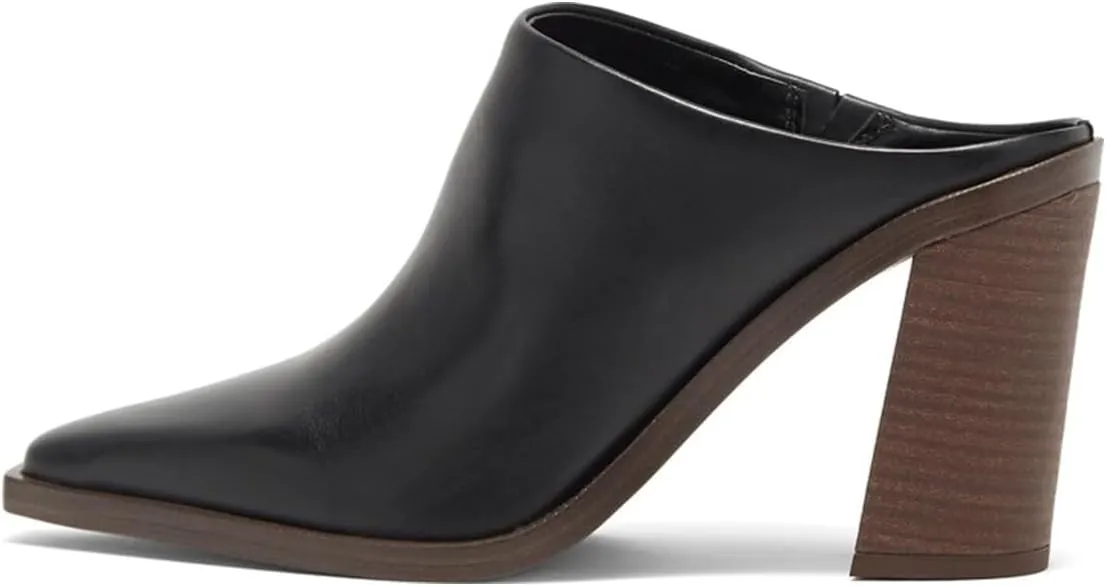 FOWT Women Pointed Toe Slip On Mules Stacked Block High Heel Sandal Comfortable Daily Party Nightclub Proms Shoes Size 4-16 US