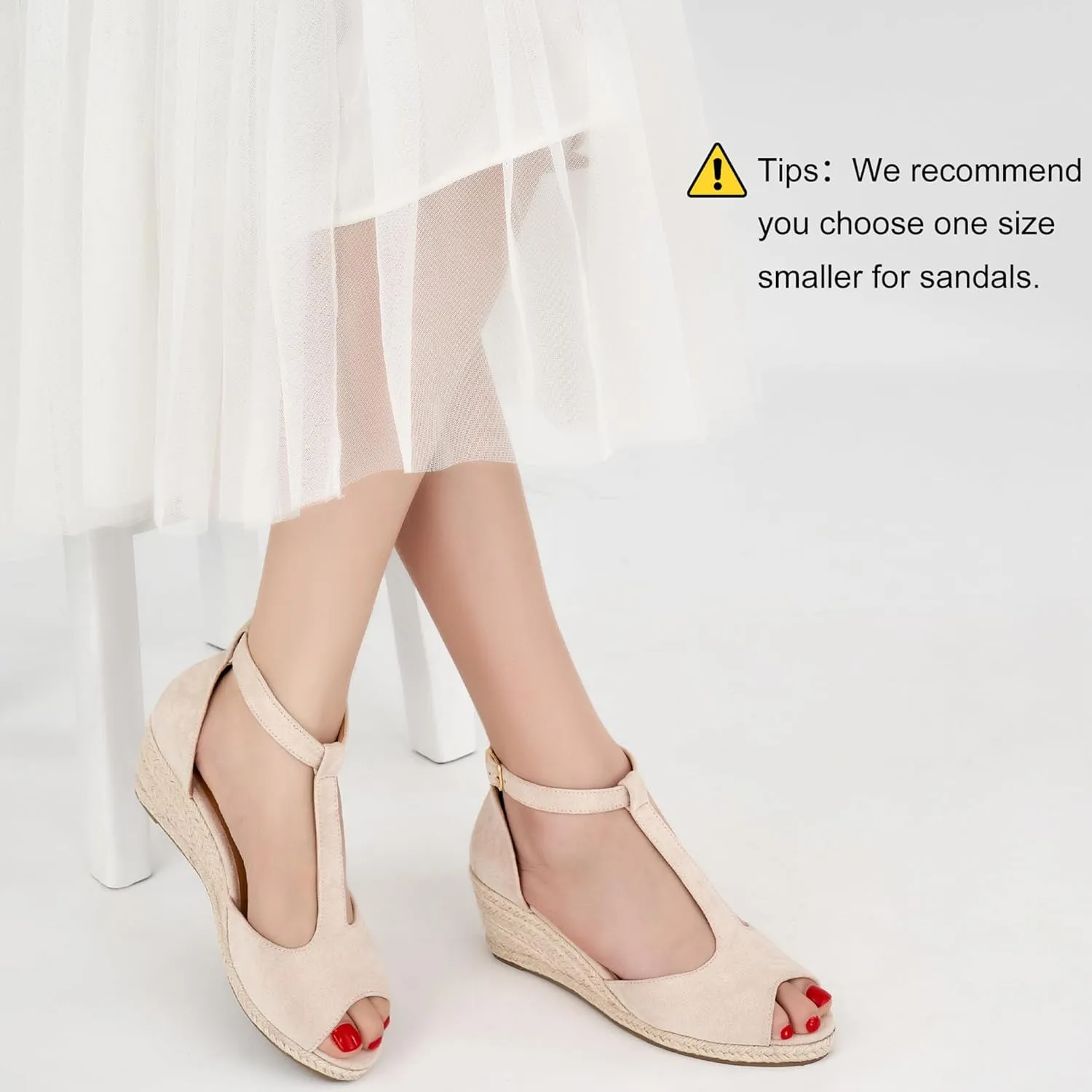 FUDYNMALC Womens Sandals Wedge Heels: Summer Dressy Espadrilles Platforms Shoes Casual Comfortable Open Toe Walking Footwear