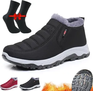 Fumettin Sheepskin Lined Boots, Fumettin Boots, New Men Women Warm Sheepskin-Lined Boots Waterproof Orthopedic Support