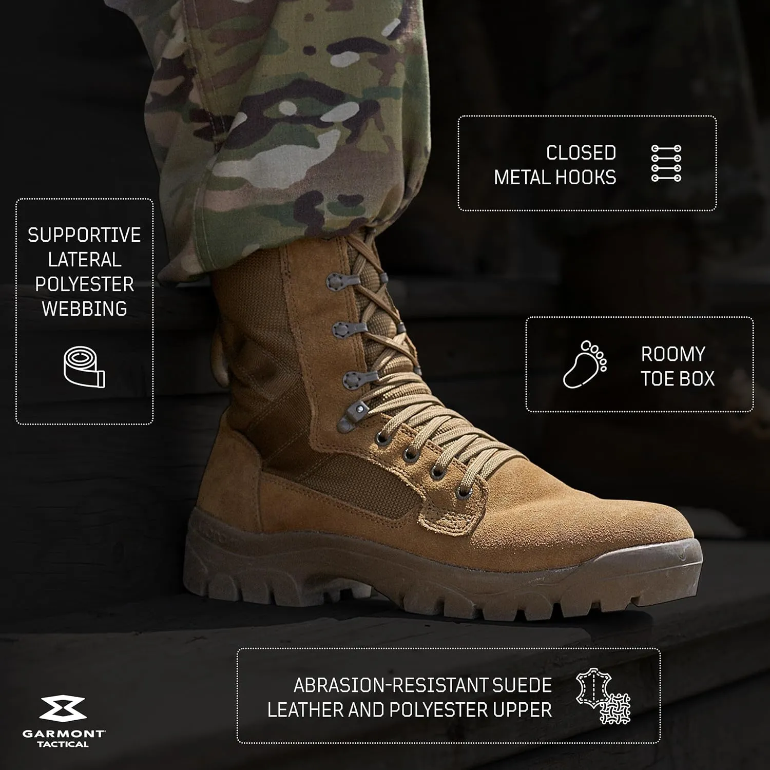 GARMONT Men's T 8 Bifida Multi-Terrain Military Tactical Suede Leather Boots