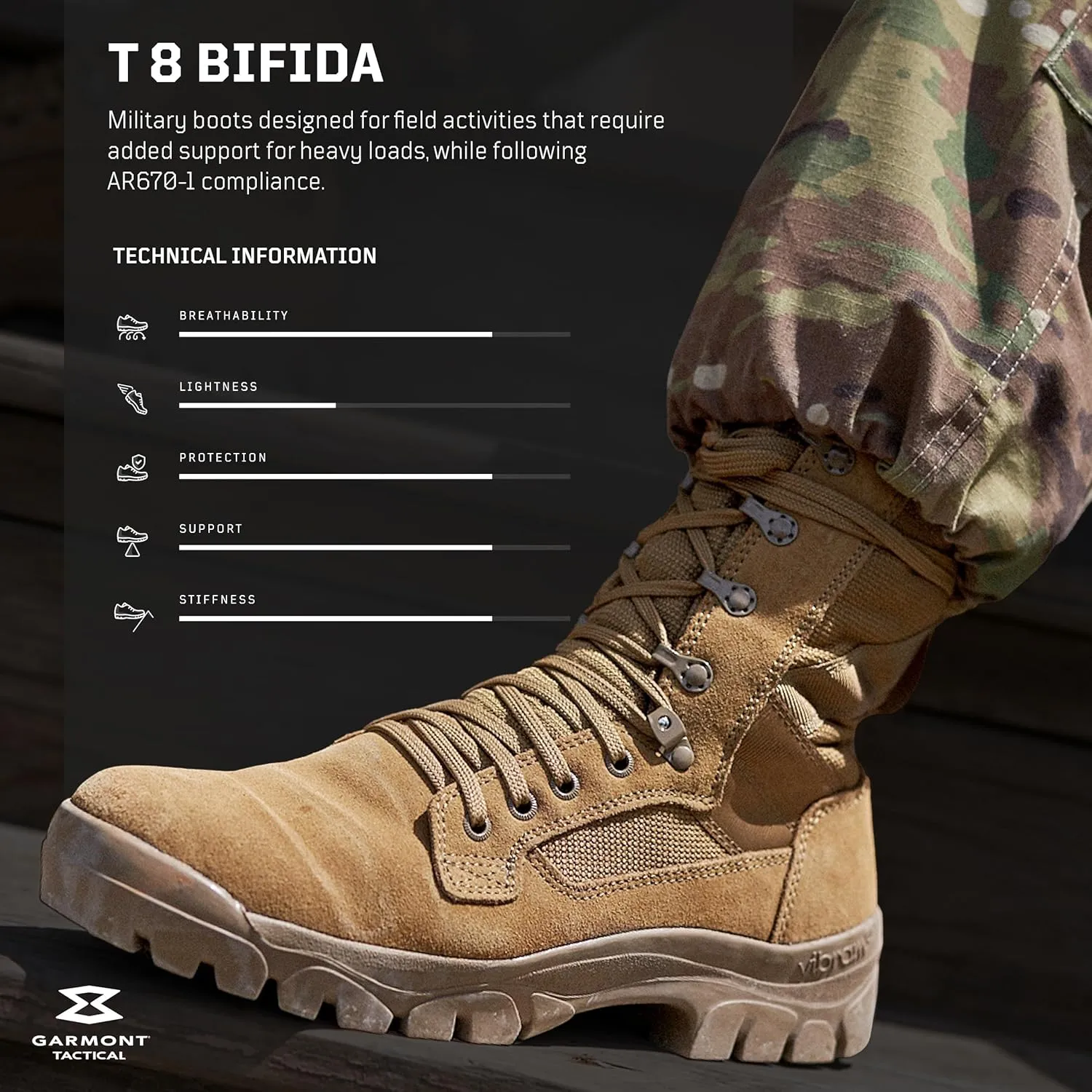 GARMONT Men's T 8 Bifida Multi-Terrain Military Tactical Suede Leather Boots