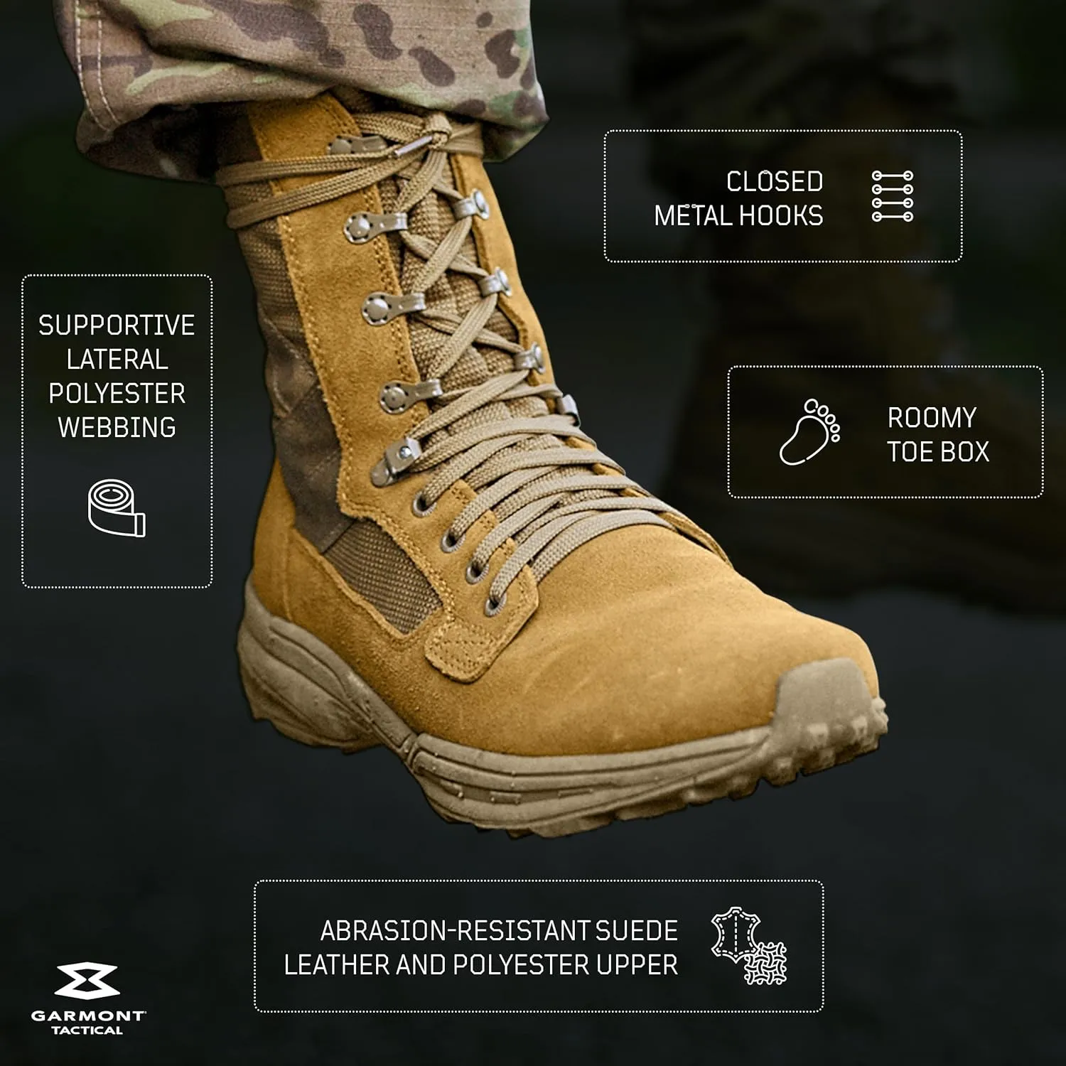 GARMONT TACTICAL Men's T 8 NFS 670 Lightweight High Performance Military Suede Leather Boots