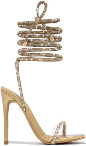 GATUXUS Sexy Women's Stilettos High Heel Gladiator Strappy Sandals Square Toe Lace Up Dressy Pumps Shoes