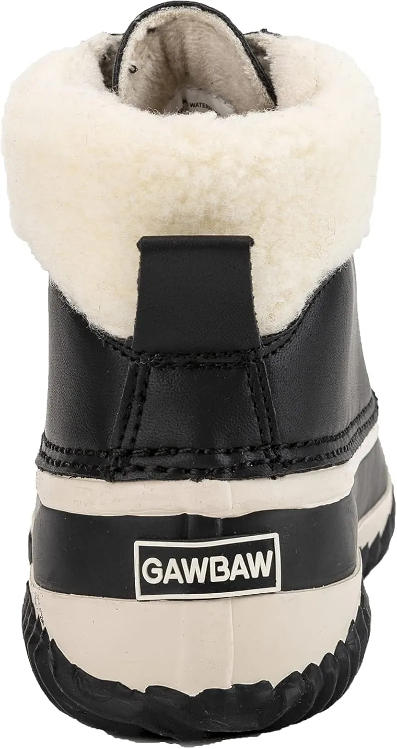 GAWBAW Womens Waterproof Winter Snow Boots - Warm Faux Fur Lined Lace up Duck Boots Ankle Rain Boots For Women