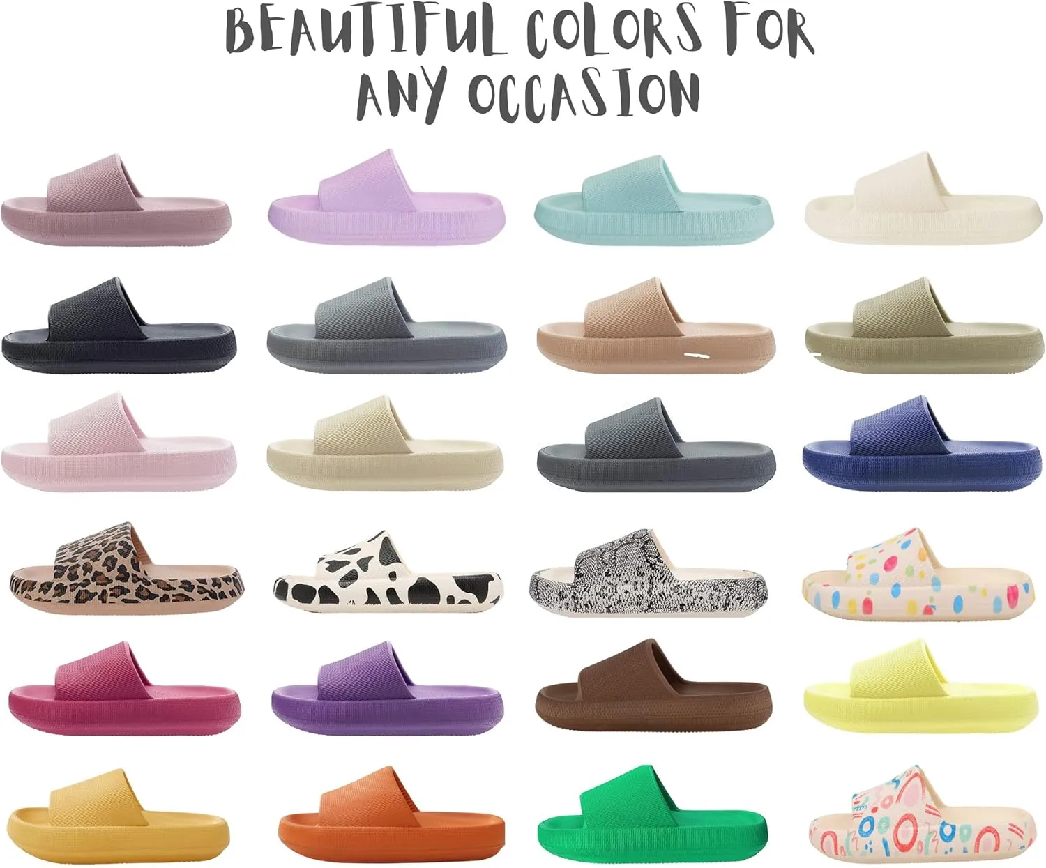 Genuine Pillow Slippers for Women and Men | House Slides Shower Sandals | Extremely Comfy | Cushioned Thick Sole | Cloud Slides | Lightweight Non-Slip Easy to Clean