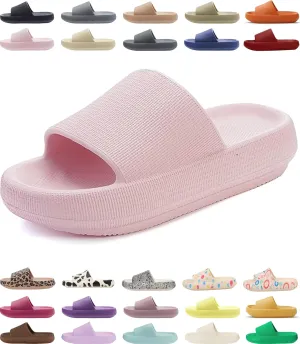 Genuine Pillow Slippers for Women and Men | House Slides Shower Sandals | Extremely Comfy | Cushioned Thick Sole | Cloud Slides | Lightweight Non-Slip Easy to Clean