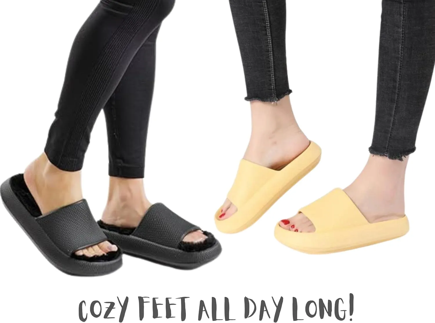 Genuine Pillow Slippers for Women and Men | House Slides Shower Sandals | Extremely Comfy | Cushioned Thick Sole | Cloud Slides | Lightweight Non-Slip Easy to Clean