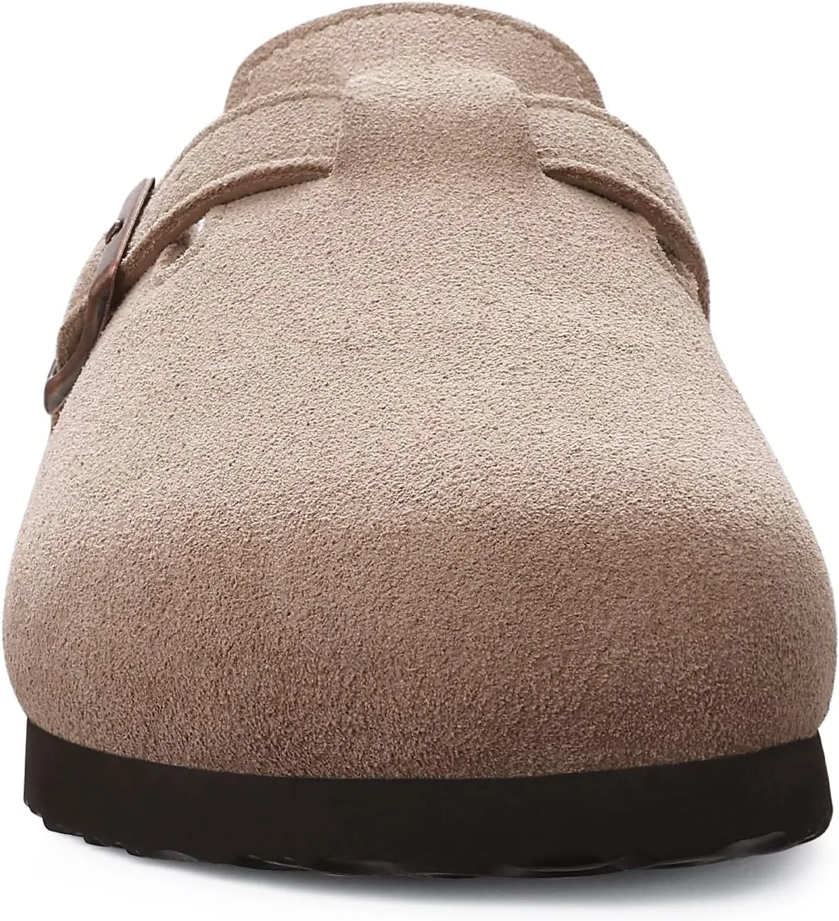 Genuine Suede Clogs for Women Men Soft Cork Footbed Leather Mules Comfort Potato Shoes with Arch Support