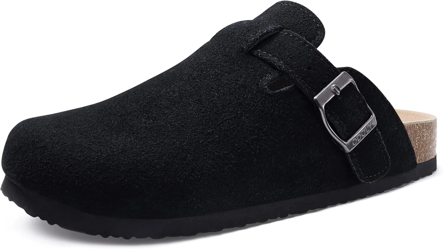 Genuine Suede Clogs for Women Men Soft Cork Footbed Leather Mules Comfort Potato Shoes with Arch Support