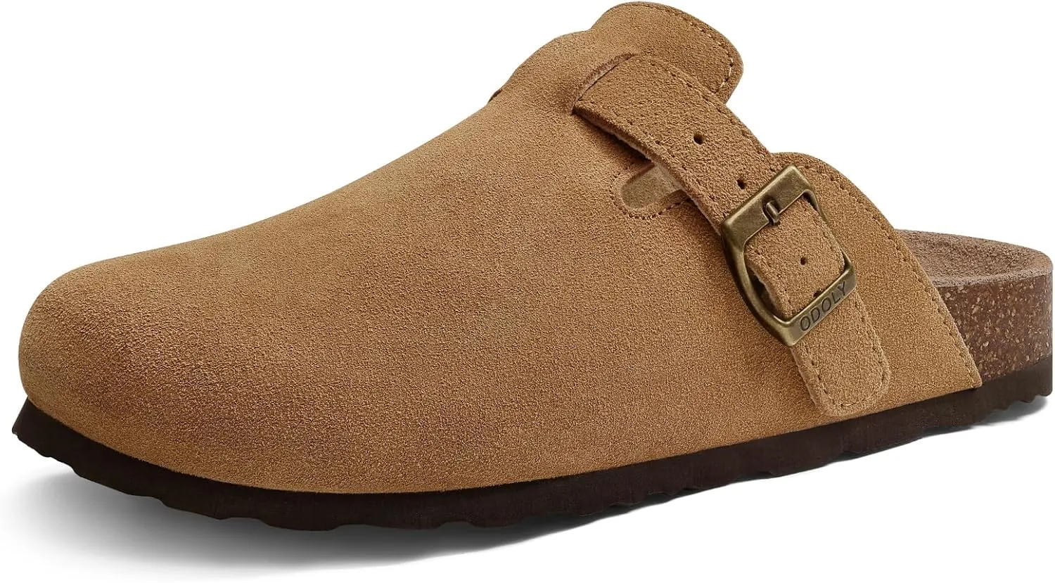 Genuine Suede Clogs for Women Men Soft Cork Footbed Leather Mules Comfort Potato Shoes with Arch Support