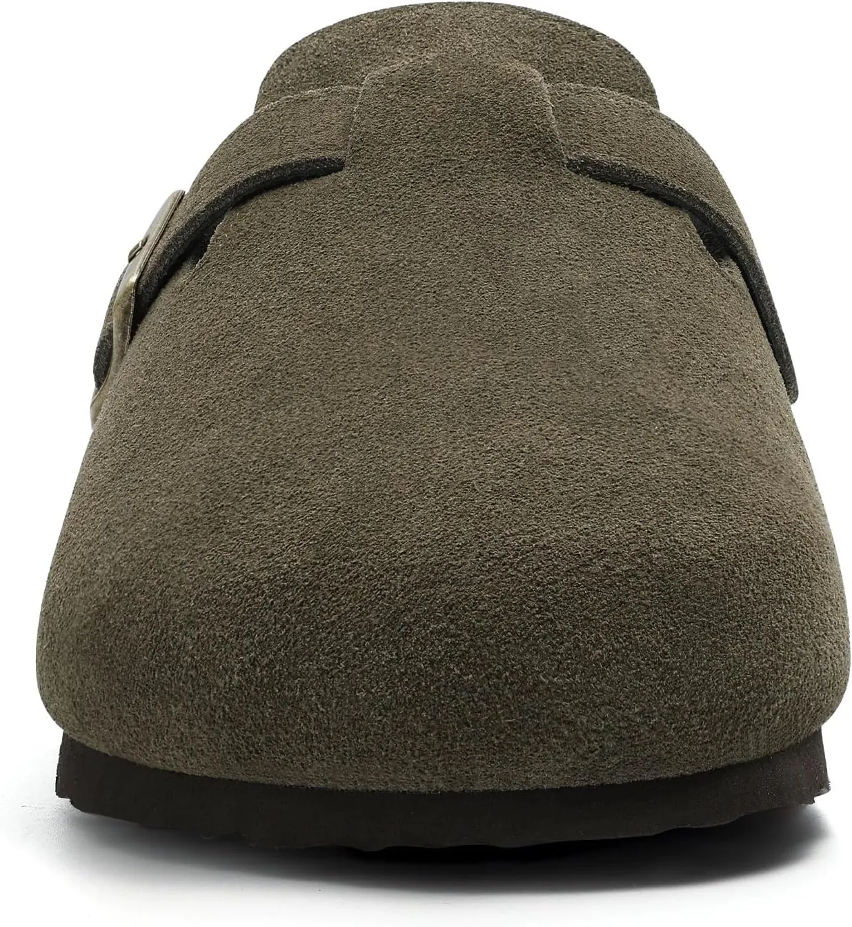 Genuine Suede Clogs for Women Men Soft Cork Footbed Leather Mules Comfort Potato Shoes with Arch Support