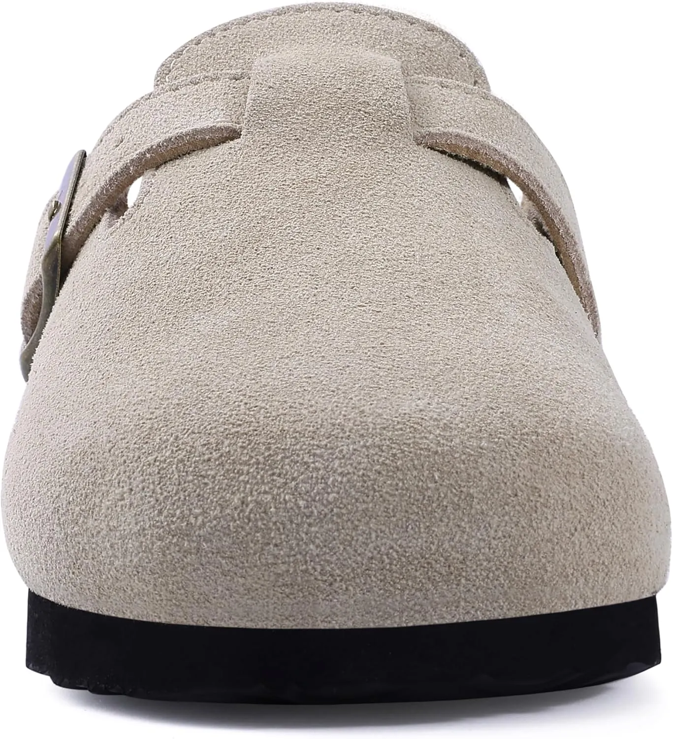 Genuine Suede Clogs for Women Men Soft Cork Footbed Leather Mules Comfort Potato Shoes with Arch Support