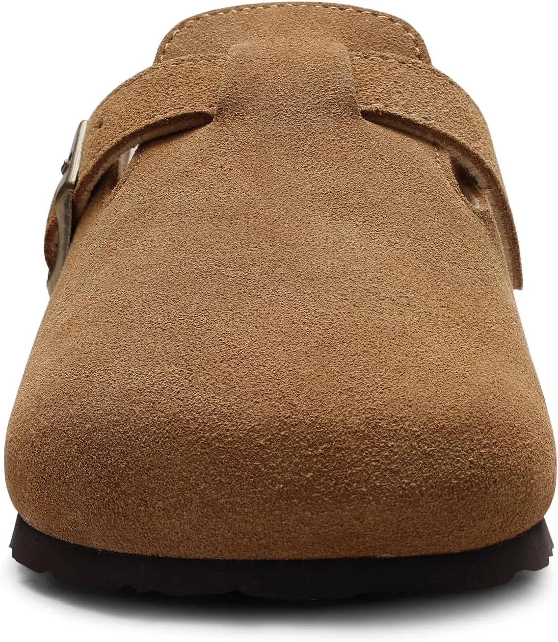 Genuine Suede Clogs for Women Men Soft Cork Footbed Leather Mules Comfort Potato Shoes with Arch Support