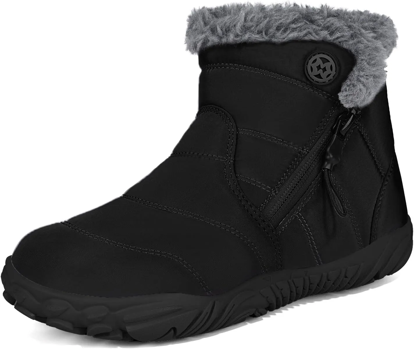 Girls Boys Barefoot Boots Shoes | Minimalist Little Kids/Big Kids Waterproof Ankle Winter Snow Boots | Zero Drop Sole | Wide Toe Box | Slip Resistant