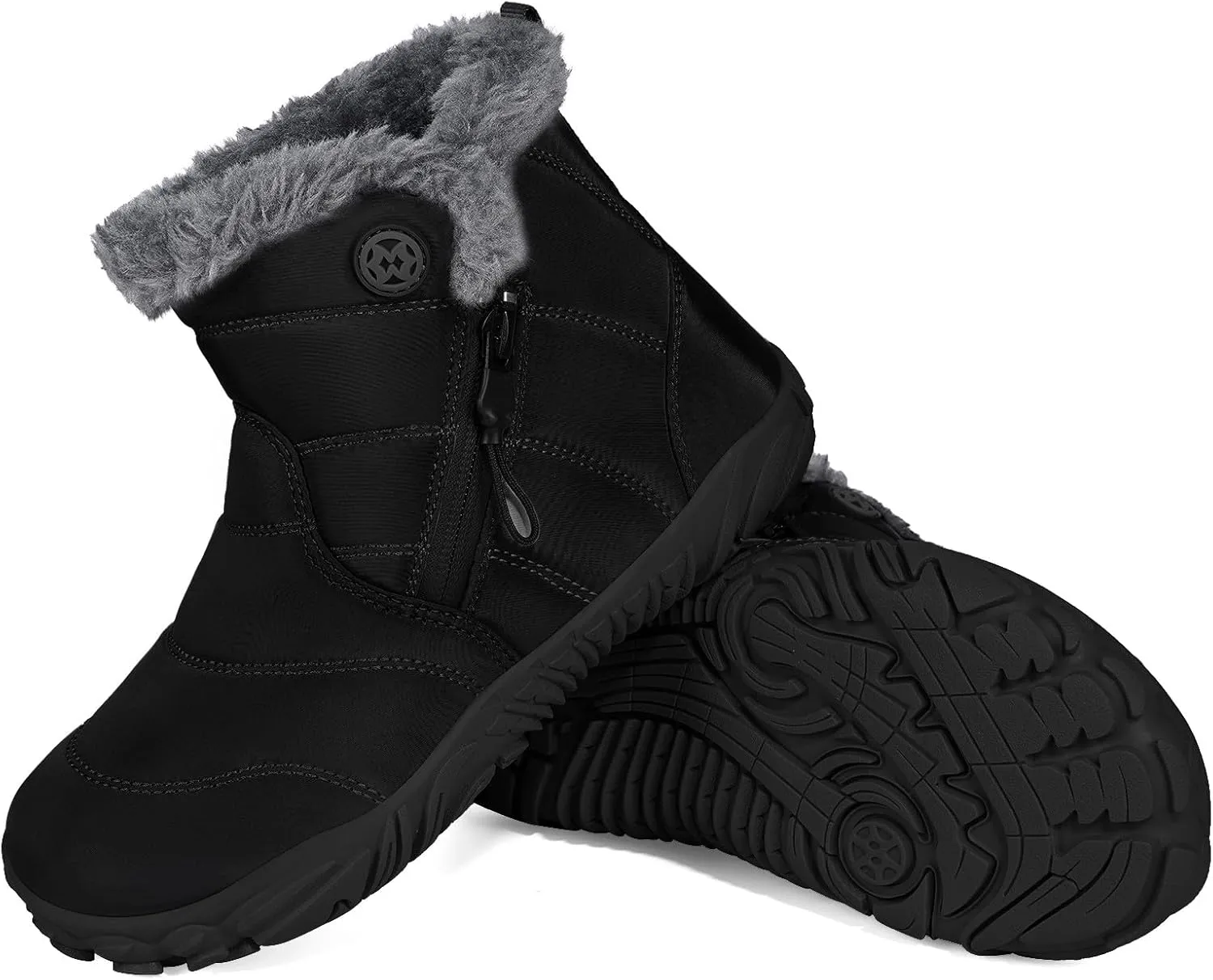 Girls Boys Barefoot Boots Shoes | Minimalist Little Kids/Big Kids Waterproof Ankle Winter Snow Boots | Zero Drop Sole | Wide Toe Box | Slip Resistant