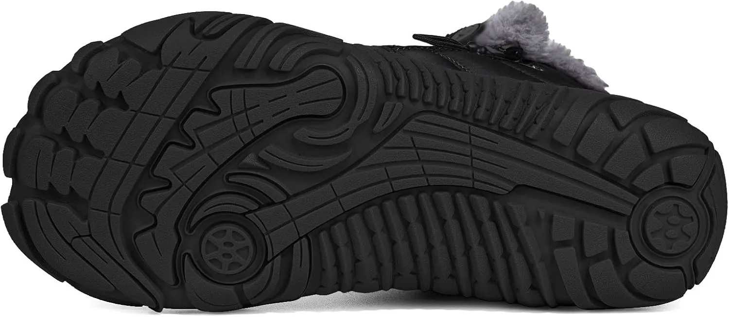 Girls Boys Barefoot Boots Shoes | Minimalist Little Kids/Big Kids Waterproof Ankle Winter Snow Boots | Zero Drop Sole | Wide Toe Box | Slip Resistant