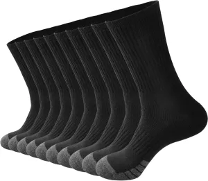 GKX Men's Cotton Athletic Socks – Moisture-Wicking, Cushioned Crew Socks for Work Boots, Sports & Outdoor – Heavy Duty