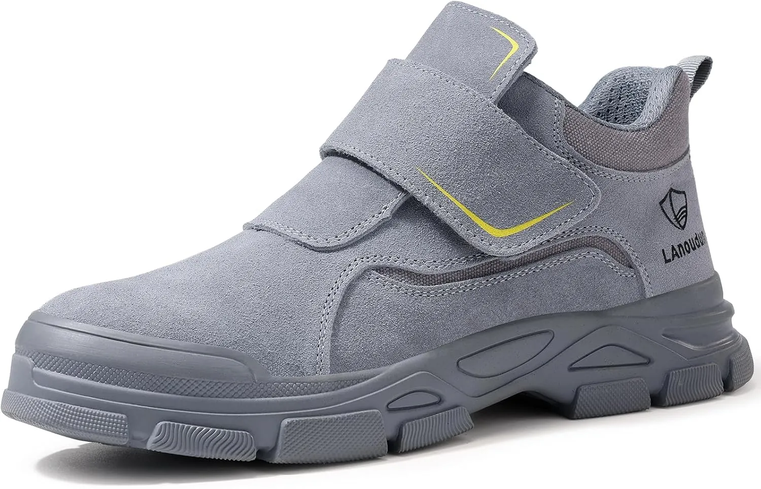 GLANOUDUN Welding Boots for Men Slip on Work Boots for Men Steel Toe Boot Comfortable Welder Boot Construction Safety Footwear Indestructible Men's Steel Toe Shoes