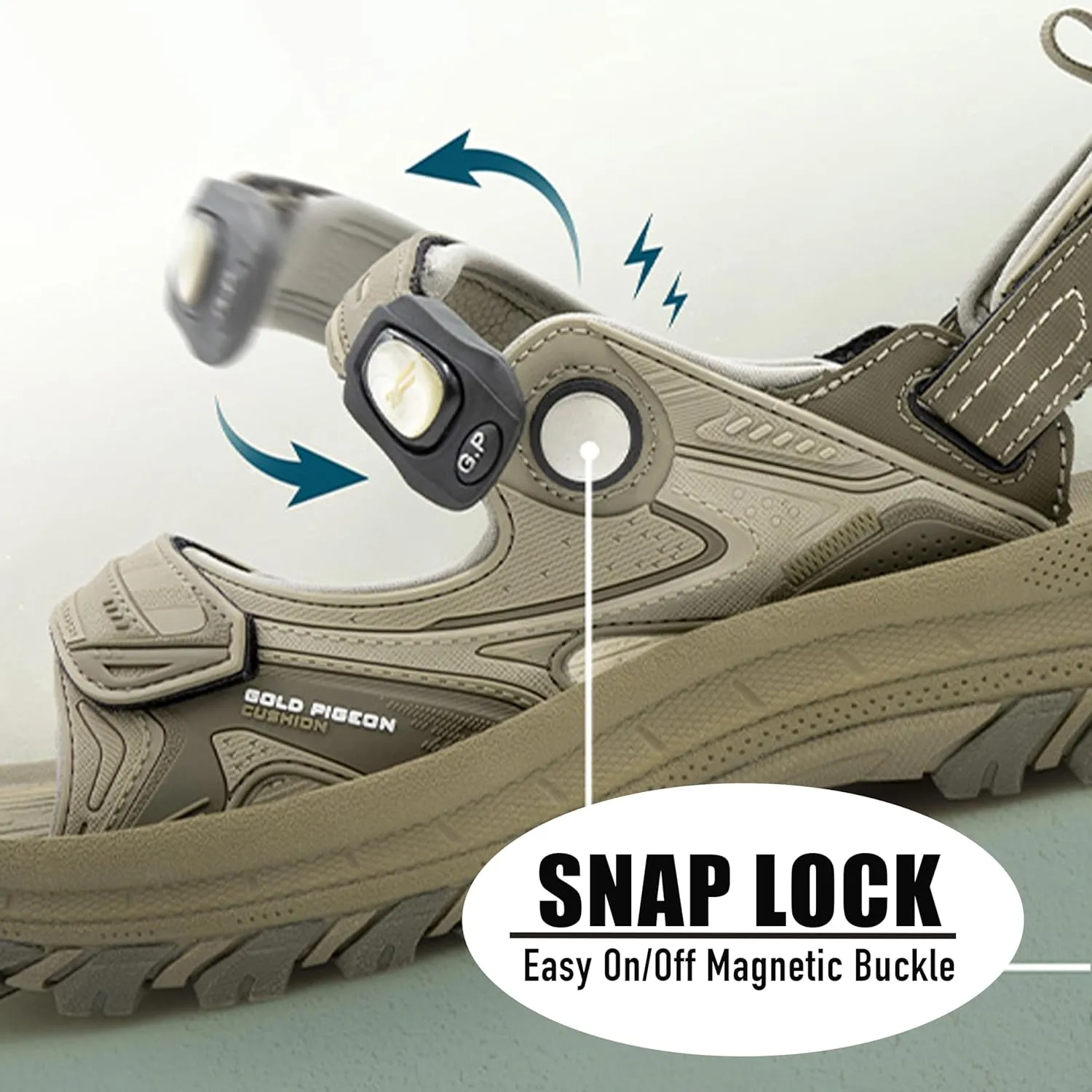 Gold Pigeon Shoes EVA Anti-Fatigue Thick Cushion Sandals Easy SNAP LOCK Closure