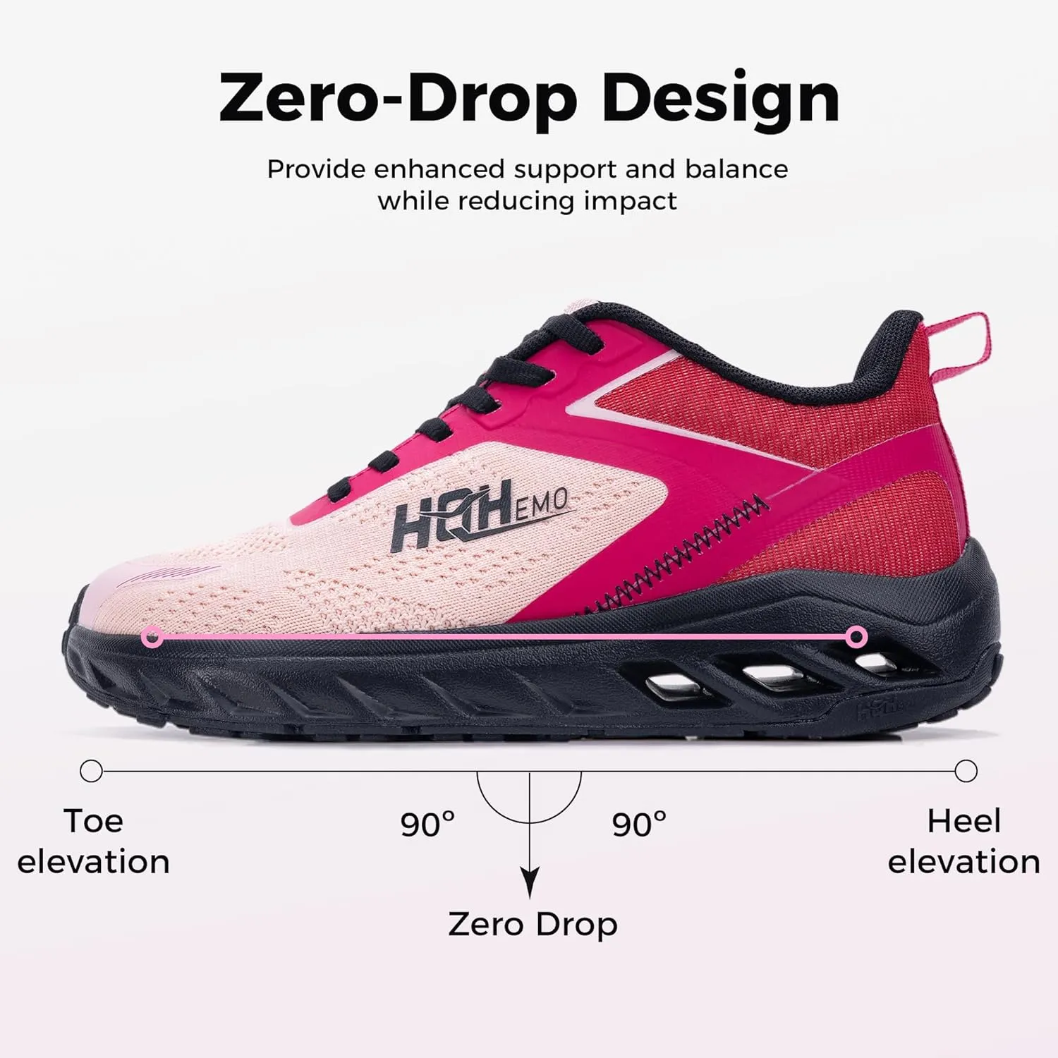 GOOBON Womens Wide Toe Box Walking Shoes with Arch Support Wide Width Tennis Running Sneakers Zero Drop Shoe