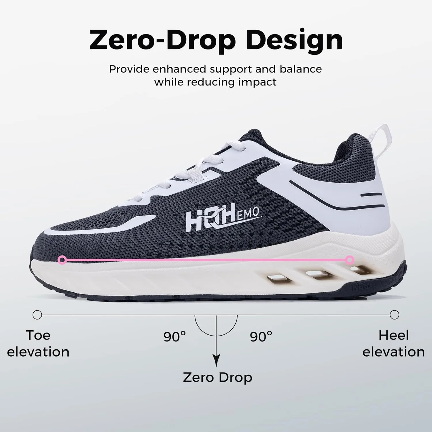 GOOBON Womens Wide Toe Box Walking Shoes with Arch Support Wide Width Tennis Running Sneakers Zero Drop Shoe