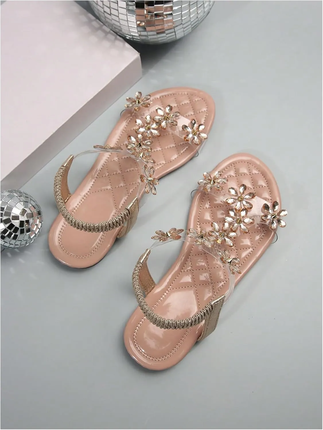 GORGLITTER Women's Clear Butterfly Ankle Strap Sandals Dressy Cute Strappy Wedding Vacation Bridal Flats Sandal 2025