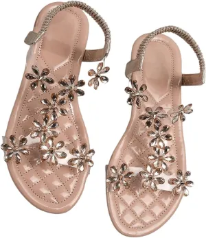 GORGLITTER Women's Clear Butterfly Ankle Strap Sandals Dressy Cute Strappy Wedding Vacation Bridal Flats Sandal 2025